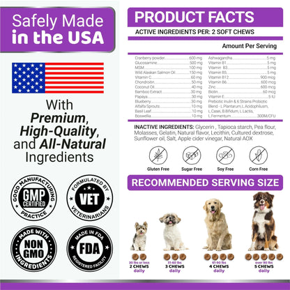 Dog Multivitamin Chewable with Glucosamine - 170 Treats